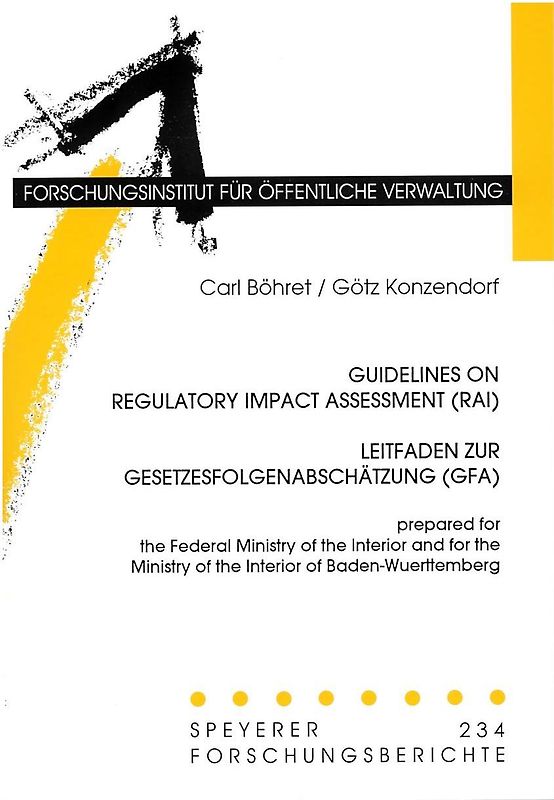 Guidelines on Regulatory Impact Assessment (RAI) Leitfaden zur Gesetzesfolgenabschätzung (GFA)