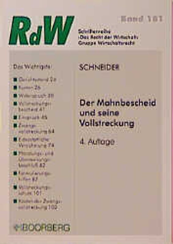 Der Mahnbescheid und seine Vollstreckung