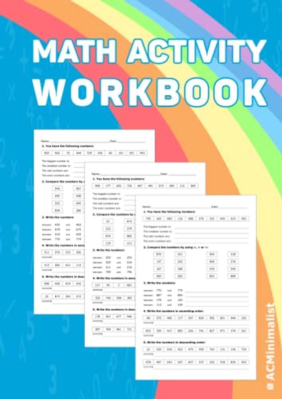 Math Activity Workbook: Comparing Numbers. Ascending and Descending Order. Odd and Even Numbers. Missing Numbers.