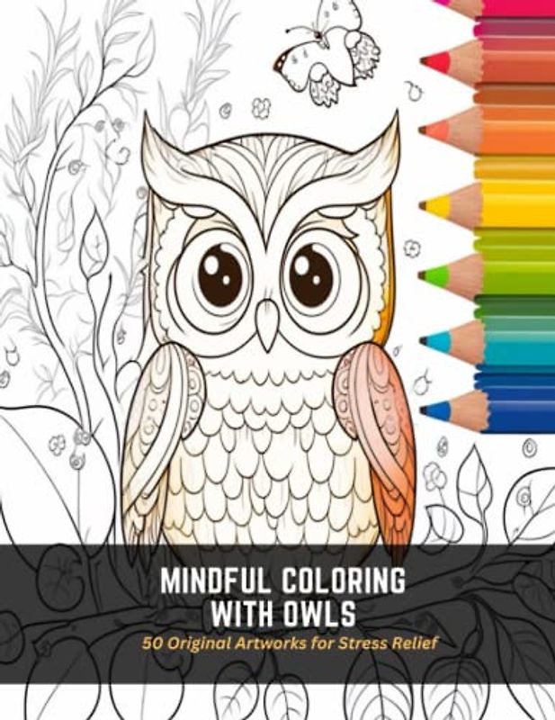 Mindful Coloring with Owls: 50 Original Artworks for Stress Relief