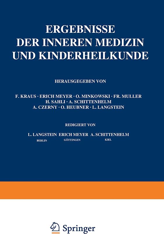 Ergebnisse der Inneren Medizin und Kinderheilkunde