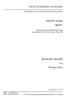 Neue Schubert-Ausgabe. Kritische Berichte / Lieder 7
