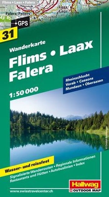 Flims-Laax-Falera Wanderkarte Nr. 31, 1:50 000