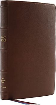 Nkjv, Thinline Reference Bible, Large Print, Premium Goatskin Leather, Brown, Premier Collection, Comfort Print