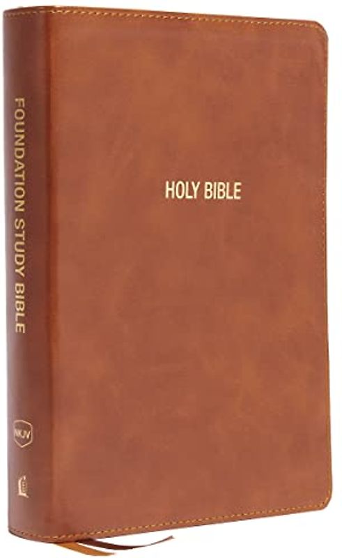 NKJV, Foundation Study Bible, Large Print, Leathersoft, Brown, Red Letter, Comfort Print: Holy Bible, New King James Version