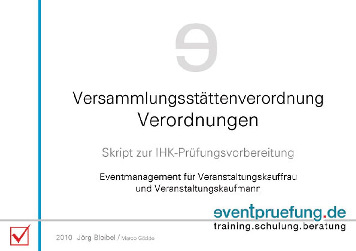 Versammlungsstättenverordnung / Verordnungen