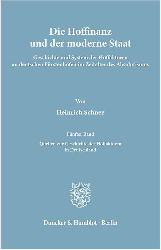 Die Hoffinanz und der moderne Staat.