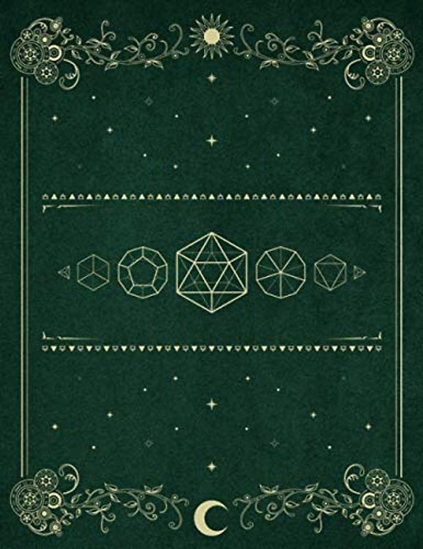 RPG Journal: Mixed Paper: Ruled, Blank: Role Playing Game Notebook: For Maps, Notes, Character Backstory: Royal Green Cover Design Art Deco Dice