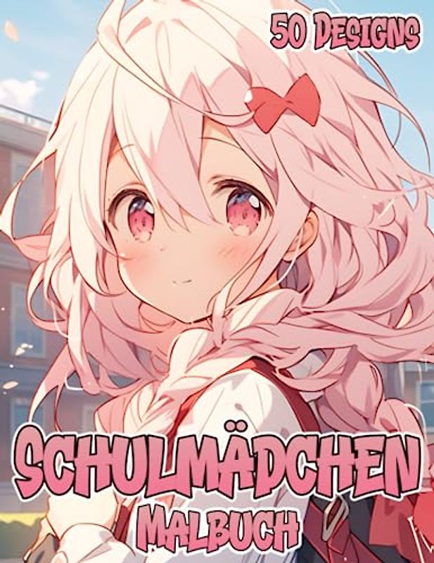 Anime Mädchen Malbuch: Manga Schulmädchen Motive zum Ausmalen & Entspannen für Erwachsene & Jugendliche