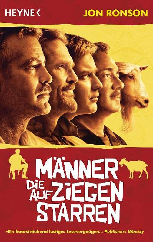 Männer die auf Ziegen starren