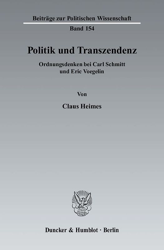 Politik und Transzendenz.