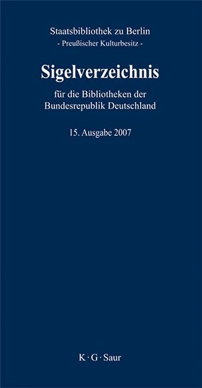 Sigelverzeichnis für die Bibliotheken der Bundesrepublik Deutschland