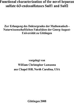 Functional characterization of the novel heparan sulfate 6O-endosulfatases Sulf1 and Sulf2