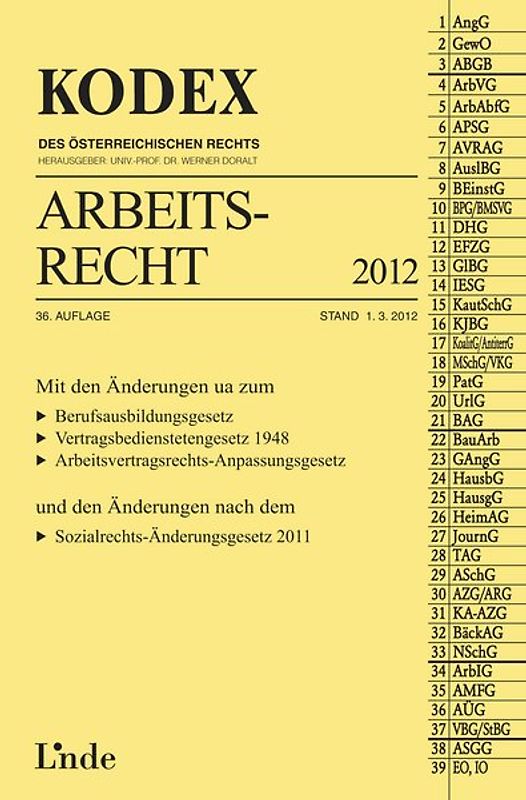 KODEX Arbeitsrecht 2012