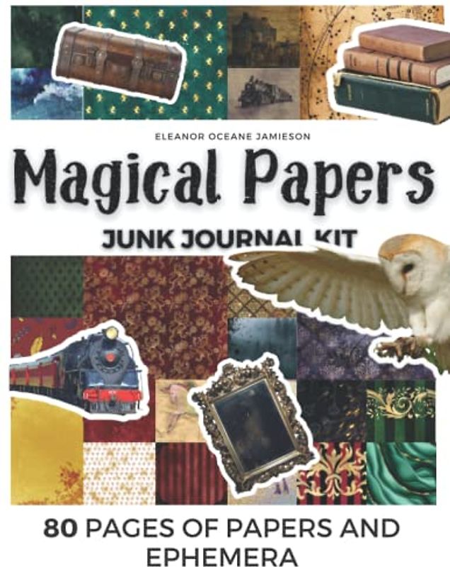 MAGICAL PAPERS: Scrapbook and junk journal kit with dark academia and wizard school theme | Witch grimoire collection for scrapbooking and journaling ... | Scrap book ephemera for Halloween crafts