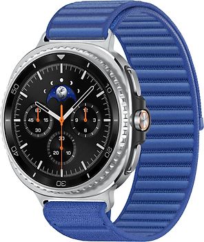 Samsung Galaxy Watch8 Classic 46 mm Boîtier aluminium noir sur Confort M/L bleu nuit [Wi-Fi]