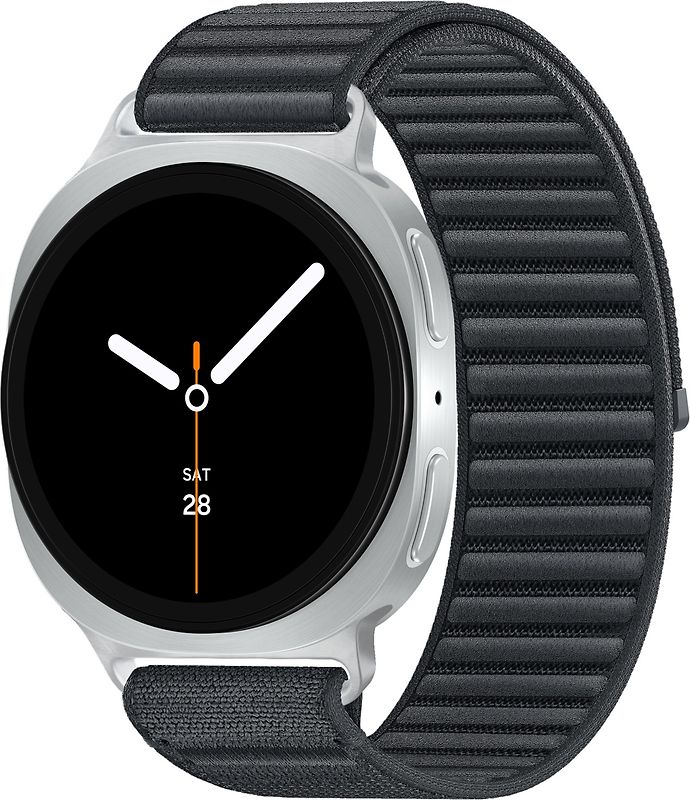 Samsung Galaxy Watch8 40 mm Boîtier aluminium argent sur Confort M/L graphite [Wi-Fi]