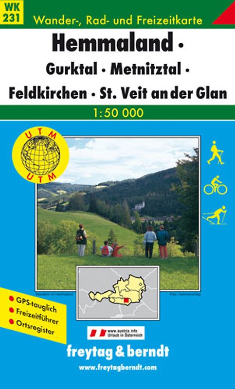 WK 231 Mittelkärnten - Gurktaler Alpen - Friesach - Feldkirchen - St. Veit an der Glan, Wanderkarte 1:50.000