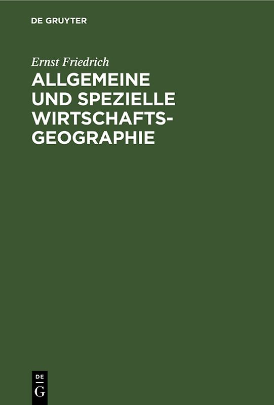 Allgemeine und spezielle Wirtschaftsgeographie