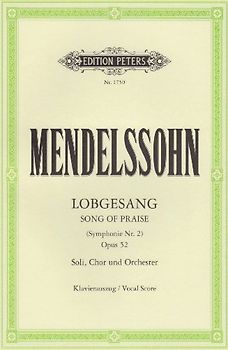 Symphony Nr. 2 (Lobgesang) B-Dur op. 52: Eine Symphonie-Kantate / Klavierauszug - Felix Mendelssohn Bartholdy