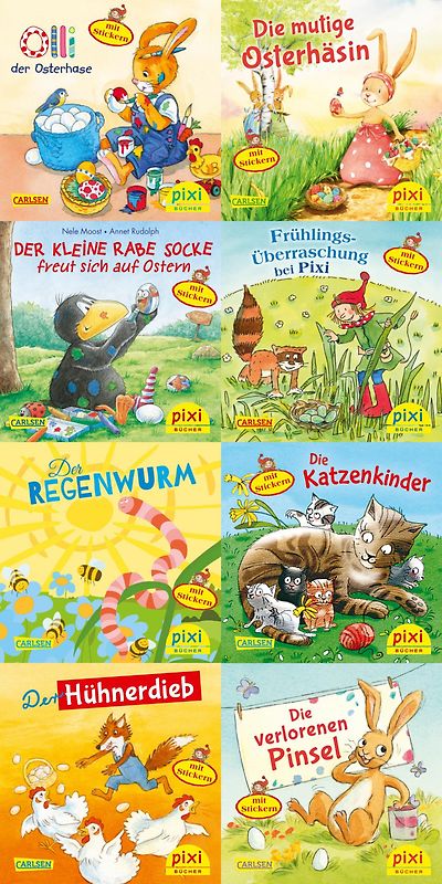 Pixi-8er-Set 235: Ostern und Frühling mit Pixi - mit Stickern (8x1 Exemplar)