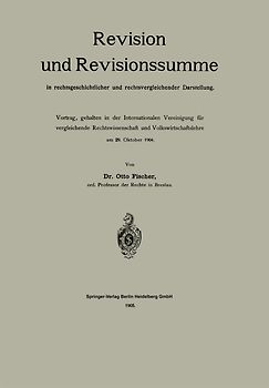 Revision und Revisionssumme in rechtsgeschichtlicher und rechtsvergleichender Darstellung
