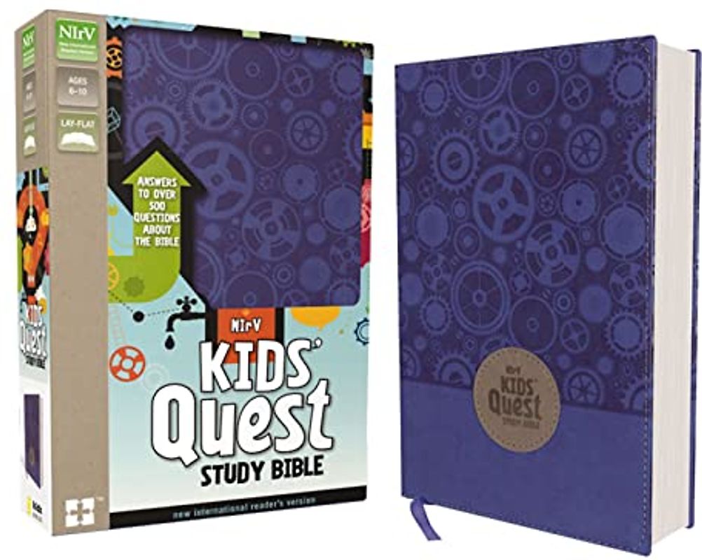 NIrV, Kids' Quest Study Bible, Leathersoft, Blue: Answers to over 500 Questions about the Bible