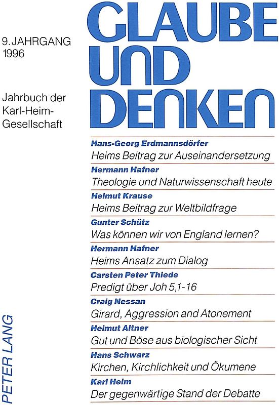 Theologie, Physik und Philosophie im Weltbild Karl Heims