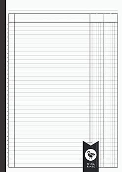 Kolonnenbuch A4 - 2 Kolonnen: 110 Seiten - 55 Blatt | Nummerierte Zeilen | DIN A4