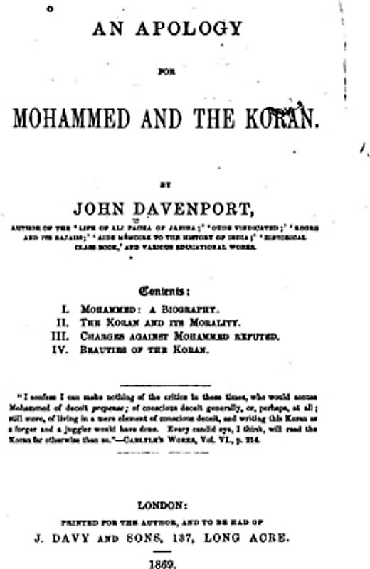 An Apology for Mohammed and the Koran