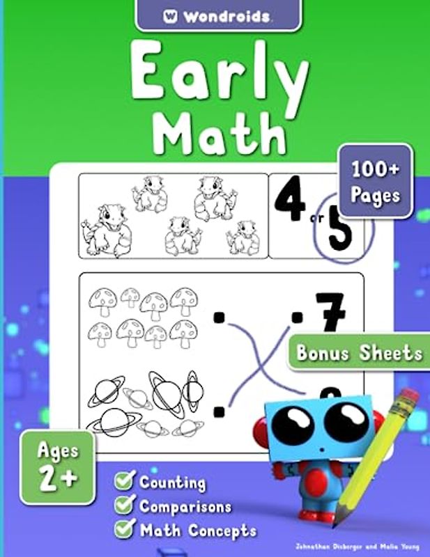 Early Math: Workbook Including Concepts of Counting, Directions, and Comparisons (Tiny Robot Workbooks)