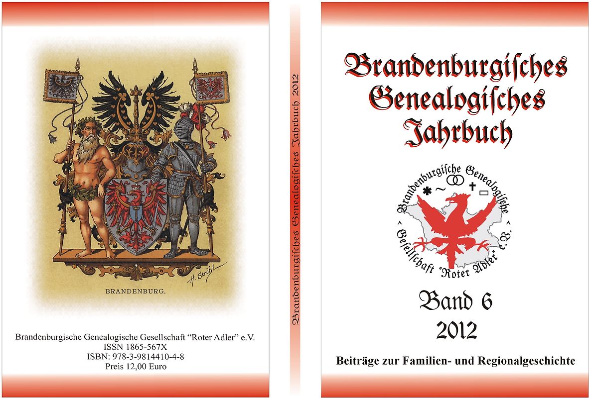 Brandenburgisches Genealogisches Jahrbuch (BGJ) / Brandenburgisches Genealogisches Jahrbuch 2012