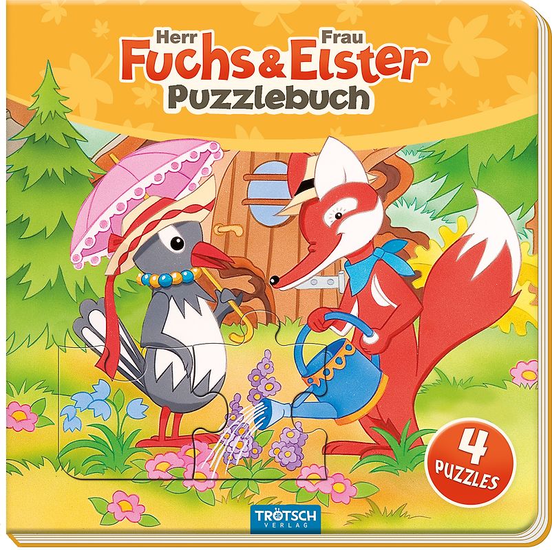 Trötsch Unser Sandmännchen Puzzlebuch mit 4 Puzzle Fuchs und Elster