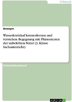 Wasserkreislauf kennenlernen und verstehen. Begegnung mit Phänomenen der unbelebten Natur (3. Klasse Sachunterricht)