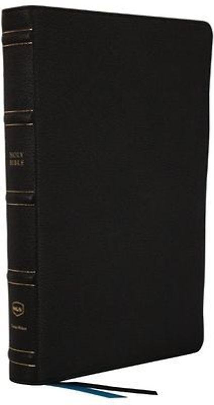 Nkjv, Large Print Thinline Reference Bible, Blue Letter, MacLaren Series, Genuine Leather, Black, Comfort Print