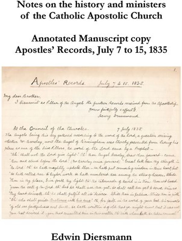 Notes on the history and ministers of the Catholic Apostolic Church