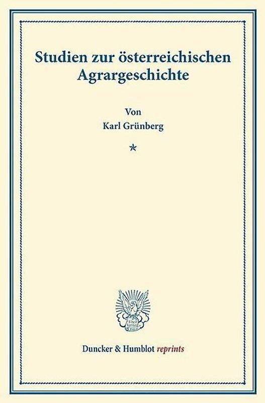 Studien zur österreichischen Agrargeschichte.