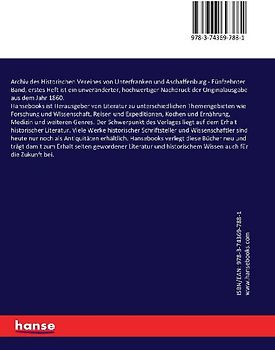 Archiv des Historischen Vereines von Unterfranken und Aschaffenburg