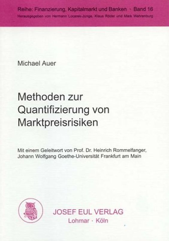 Methoden zu Quantifizierung von Marktpreisrisiken