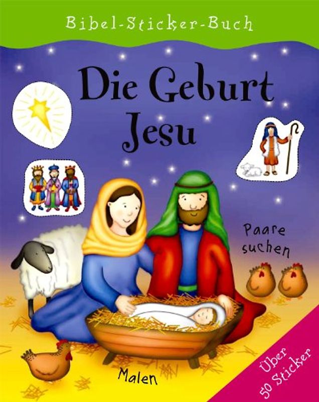 Bibel-Sticker-Buch : Die Geburt Jesu - Rebecca Elliott