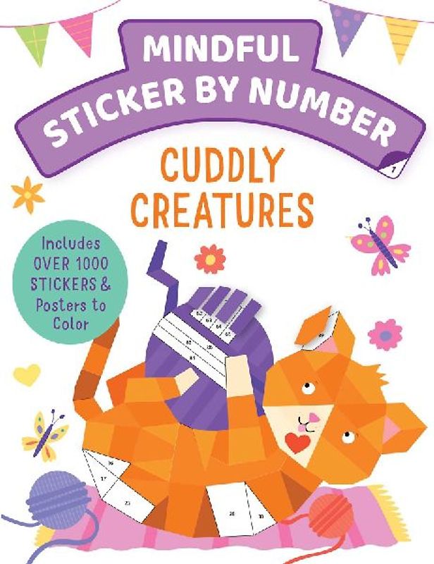 Mindful Sticker by Number: Cuddly Creatures