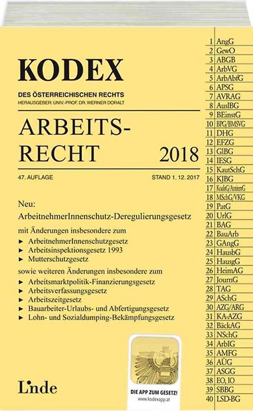 KODEX Arbeitsrecht 2018