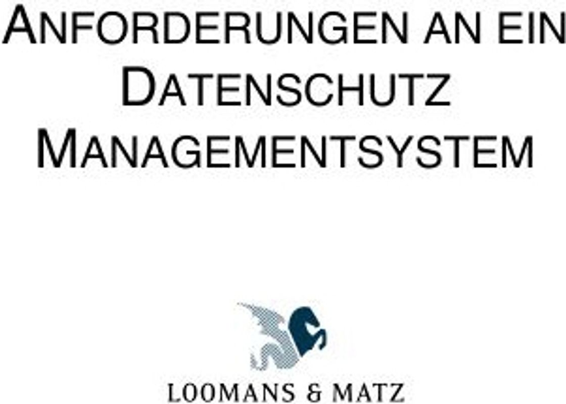 Anforderungen an ein Datenschutz Managementsystem