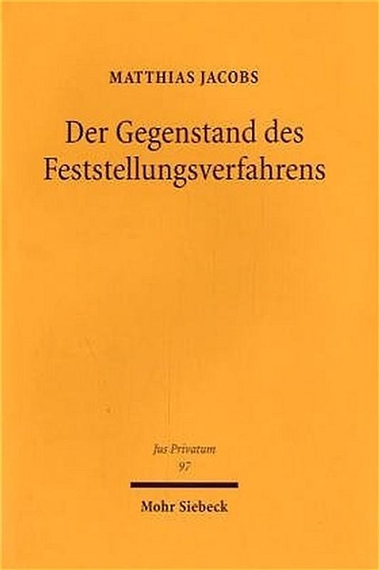 Der Gegenstand des Feststellungsverfahrens