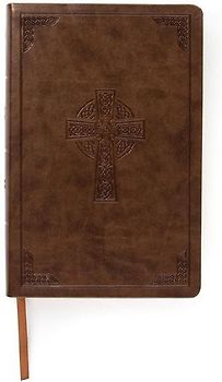 CSB Large Print Personal Size Reference Bible, Brown Celtic Cross Leathertouch, Indexed