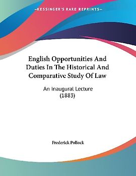 English Opportunities And Duties In The Historical And Comparative Study Of Law