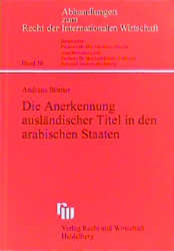 Die Anerkennung ausländischer Titel in den arabischen Staaten