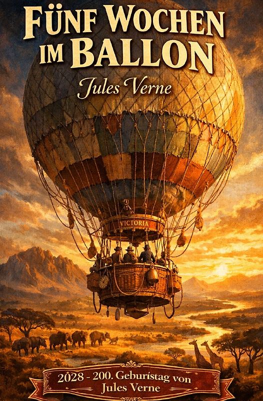 2028 - 200. Geburtstag von Jules Verne / Fünf Wochen im Ballon