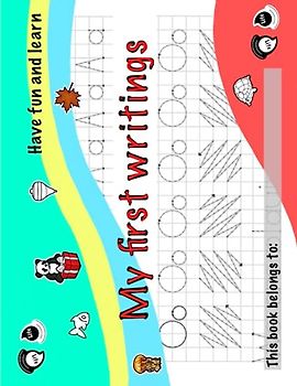 My first writings. Writing book for kids. Patterns book. Books for kids. Pencil control. Workbook for kids. Tracing books for kids. Handwriting book for kids