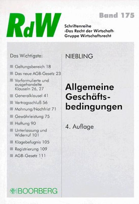 Allgemeine Geschäftsbedingungen. Einführung in Rechtsfragen und Gestaltung